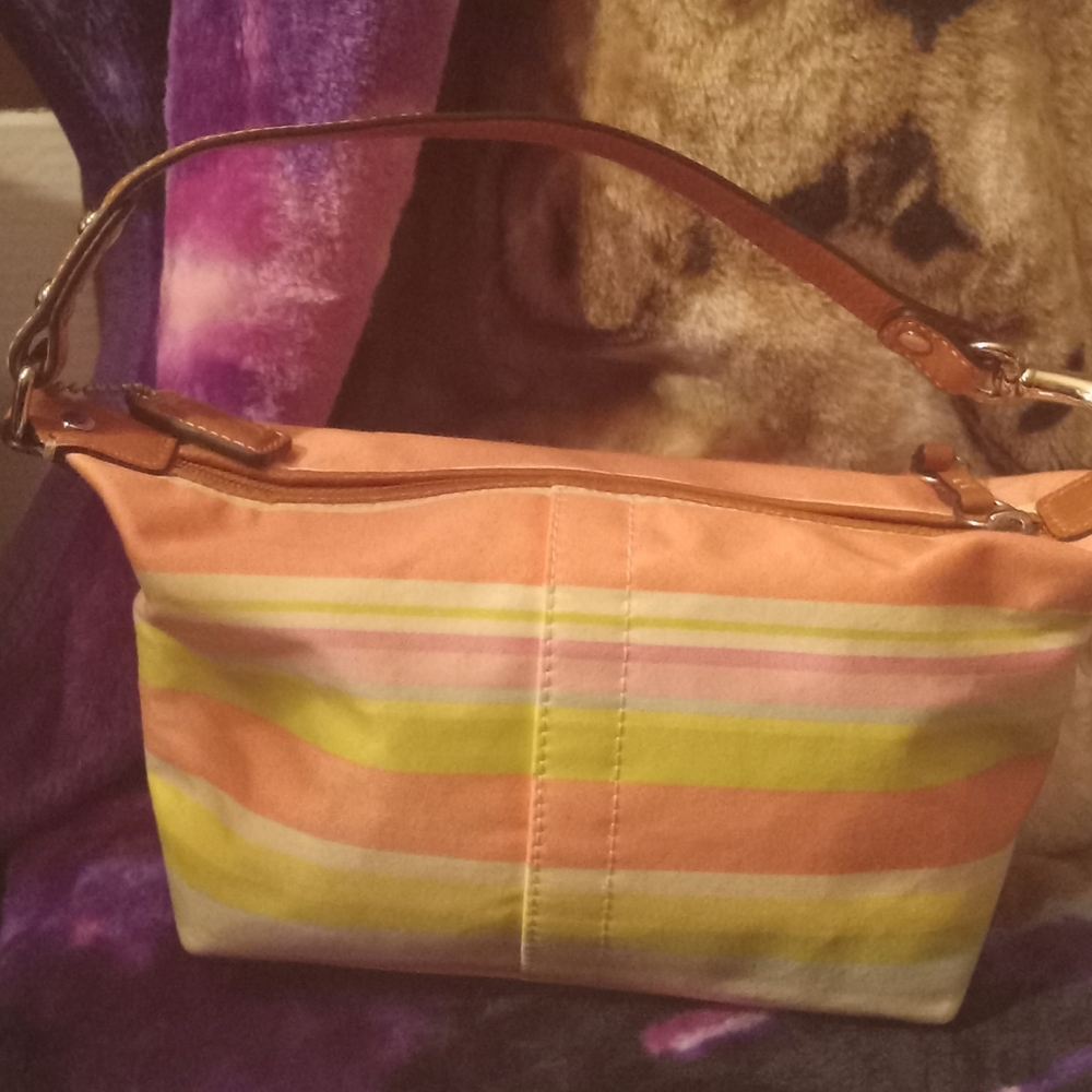 Coach 2011 Multicolor Striped Beach Top Handle Mini Bag NWT - Picture 2 of 12